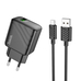 Зарядний пристрій Hoco CS21A 1USB QC 18W+USB to Micro (Чорний)