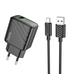 Зарядний пристрій Hoco CS21A 1USB QC 18W+USB to Type-C (Чорний)