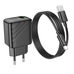 Зарядное устройство Hoco CS21A 1USB QC 18W+USB to Type-C (Черный)