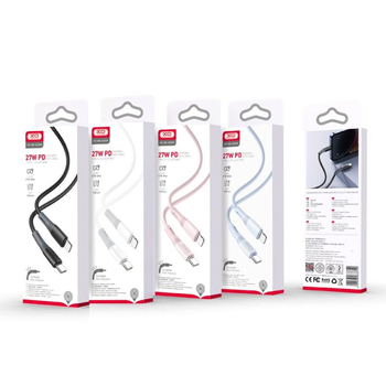 Кабель XO NB-Q226A 27W Silicone two-color TYPE-C to Lightning (Белый)