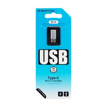 Перехідник Borofone BV4 Micro To Type-C (Сталевий)