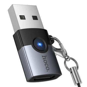 Перехідник Hoco UA46B USB Male to Type-C female USB3.0 (Сірий)