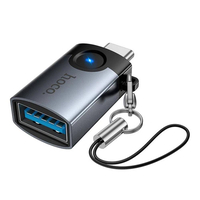 Переходник Hoco UA46C Type-C male to USB female USB3.0 (Серый)