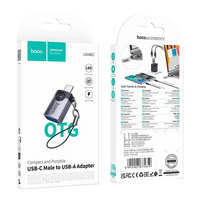 Переходник Hoco UA46C Type-C male to USB female USB3.0 (Серый)