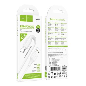Кабель Hoco X120 Type C 3A (Бiлий)