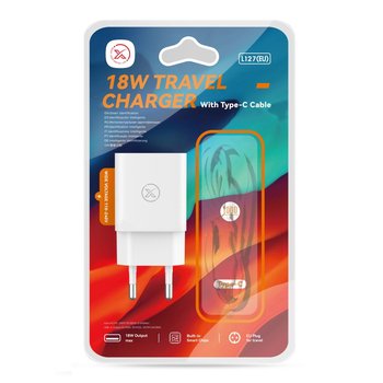 Зарядний пристрій XO L127 1USB QC 18W+USB to Type-C (Білий)