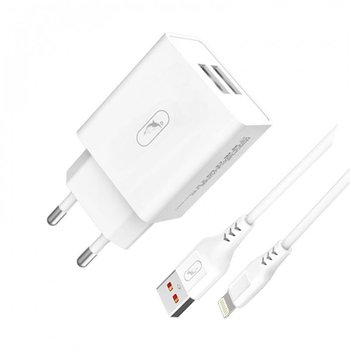 Зарядное устройство SkyDolphin SC30L (2USB, 2.1A) White + кабель Lightning (MZP000112)